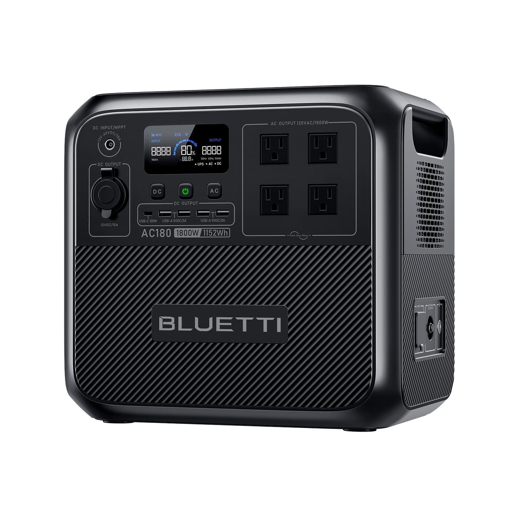 AC180 Solar Generator, 1440W | 1152Wh Lifepo4 Power Station, Portable for Off-Grid, Home, Camping, RV