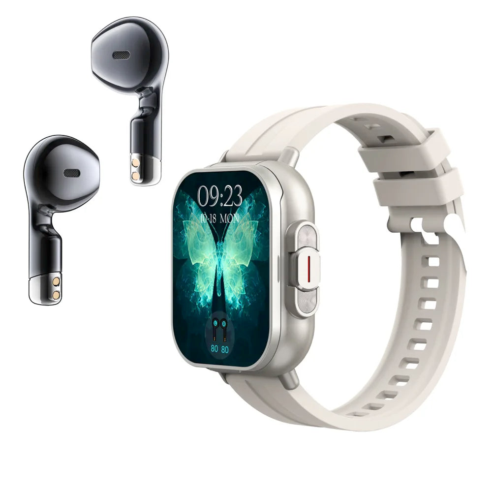 TWS Earphone Smartwatch 2.01" Headset 2 in 1 Smart Watch BT Call Blue Tooth Headphones Watches Heart Rate Sport Fitness Bracelet
